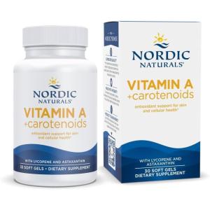 Nordic Naturals Vitamin A + Carotenoids, Unflavored – 30 Soft Gels – Lycopene & Astaxanthin – Supports Skin, Cellular Health – Non-GMO – 30 Servings(30 Count (Pack of 1))