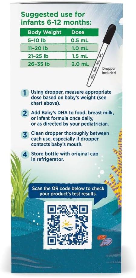 imageNordic Naturals Babys DHA Vegetarian Unflavored 1050 mg PlantBased Omega31 oz Supports Brain amp Vision Development in Babies NonGMO Vegan 15 Servings