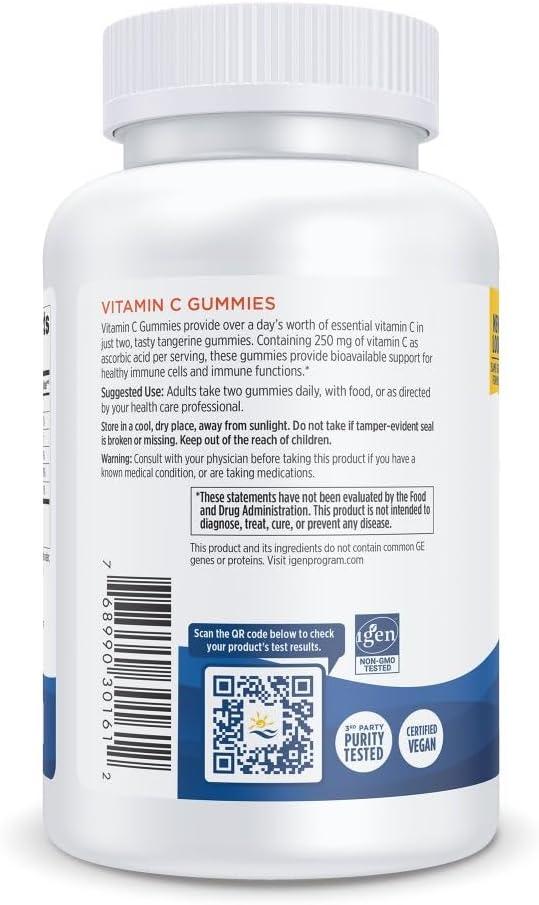 imageNordic Naturals Vitamin C Gummies Tart Tangerine 120 Gummies 250 mg Vitamin C Immune Support Antioxidant Protection Child Growth amp Development NonGMO Vegan 60 Servings Pack of 2