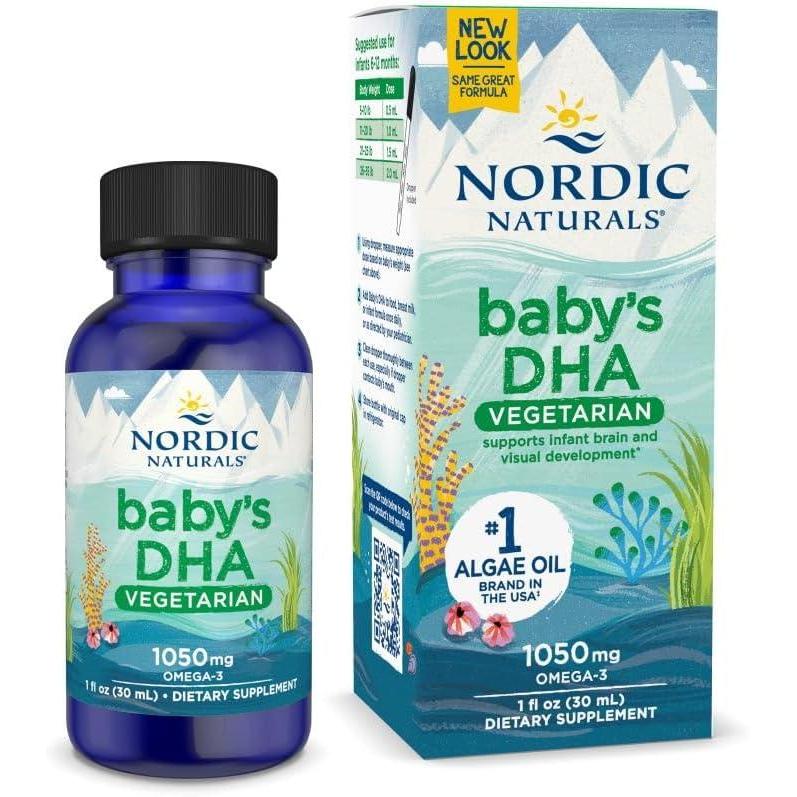 imageNordic Naturals Babys DHA Vegetarian Unflavored 1050 mg PlantBased Omega31 oz Supports Brain amp Vision Development in Babies NonGMO Vegan 15 Servings