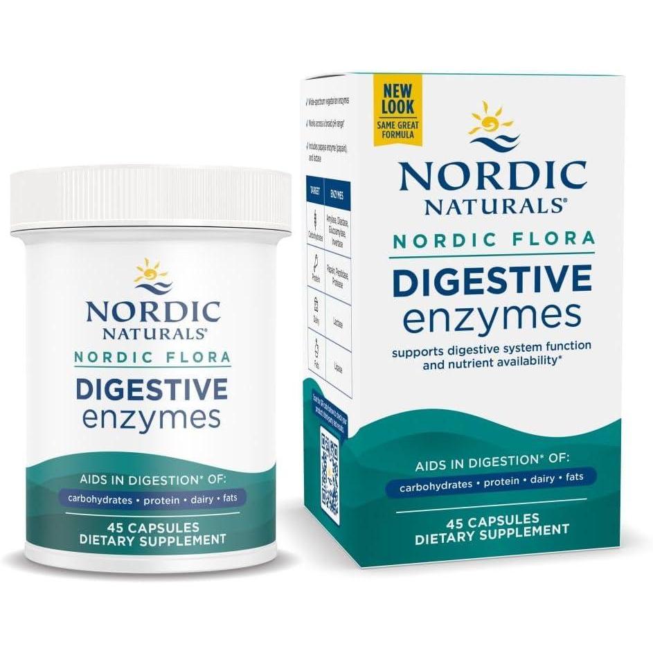 imageNordic Naturals Nordic Flora Digestive Enzymes 45 Capsules Digestive Function Optimizes Nutrient Availability NonGMO 45 Servings