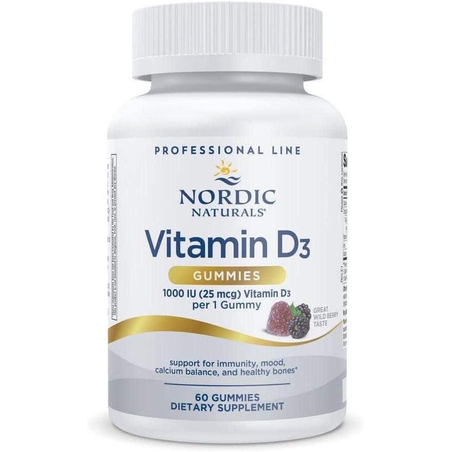 imageNordic Naturals Pro Vitamin D3 Gummies Wild Berry  60 Gummies  1000 IU Vitamin D3  Great Taste  Healthy Bones Mood amp Immune System Function  NonGMO  60 Servings60 Count Pack of 1