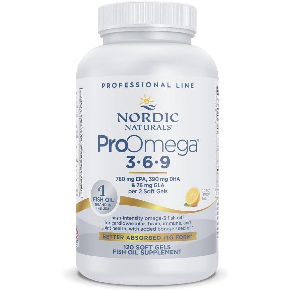 imageNordic Naturals ProOmega 369 Lemon Flavor  120 Soft Gels 1360 mg Omega3  EPA amp DHA with Added GLA  Healthy Skin Cognition Positive Mood  NonGMO  60 Servings