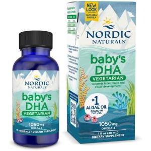 Nordic Naturals Baby’s DHA Vegetarian, Unflavored – 1050 mg Plant-Based Omega-3-1 oz – Supports Brain & Vision Development in Babies – Non-GMO, Vegan – 15 Servings
