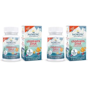 Nordic Naturals Children’s DHA, Strawberry – 120 Mini Chewable Soft Gels for Kids – 250 mg Omega-3 with EPA & DHA – Brain Development & Function – Non-GMO – 30 Servings (Pack of 2)