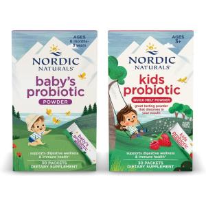 Nordic Naturals Children’s Vegan Probiotic Powder Bundle – Baby’s Nordic Flora Probiotic Powder, Unflavored – 30 Packets – 4 Billion CFU