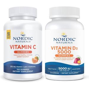 Nordic Naturals Immune Resilience Vitamin Bundle – Vitamin C Gummies 120 Count, Vitamin D 5000 Gummies 30 Count