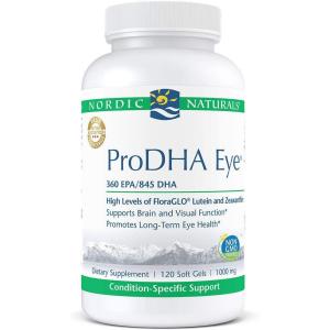 Nordic Naturals ProDHA Eye – Fish Oil, 360 mg EPA, 845 mg DHA, 20 mg FloraGLO Lutein, 4 mg Zeaxanthin, Support for Neurological Function and Long-Term Eye Health*, 120 Soft Gels