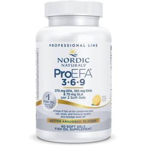 Nordic Naturals ProEFA 3-6-9, Lemon Flavor – 180 Soft Gels – 565 mg Omega-3 – EPA & DHA with Added GLA – Healthy Skin, Cognition, & Positive Mood – Non-GMO – 90 Servings(90 Count (Pack of 1))