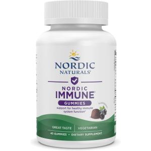 Nordic Naturals Immune Gummies, Elderberry, 40 Immune Support Gummies, Chewable Vitamins for Daily Immune Support, Non-GMO, Vegetarian, 20 Servings