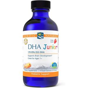 Nordic Naturals Pro DHA Junior, Strawberry – 4 oz – 530 mg Total Omega-3s with EPA & DHA – Brain Development & Visual Function – Non-GMO – 48 Servings
