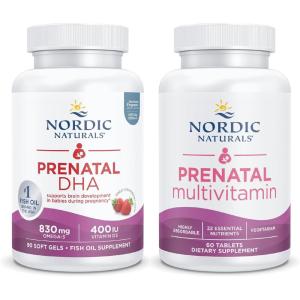 Nordic Naturals Prenatal Starter Pack – Prenatal DHA and Prenatal Multivitamin Tablets