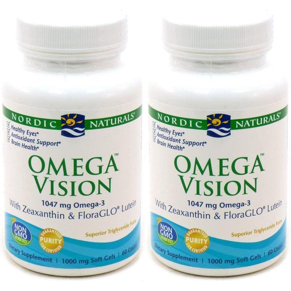 imageNordic Naturals Omega Vision Lemon  60 Soft Gels  Pack of 21460 mg Omega3  FloraGLO Lutein amp Zeaxanthin  Eye Health Brain Health Antioxidant Support  NonGMO  60 Total Servings