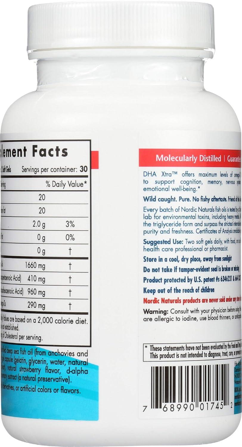 imageNORDIC NATURALS Strawberry DHA Xtra 1660 MG 60 SG 60 CT