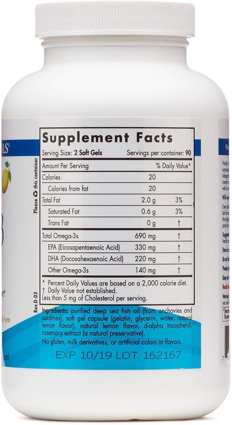 imageNordic Naturals Omega3 Lemon 1000 mg 180 Softgels